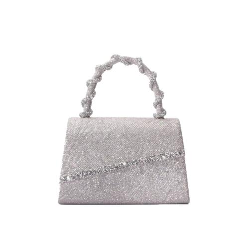 Nylon Clutch Bag with chain & with rhinestone PC