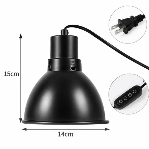 Turtle Basking Heat Lamp Shade Floor Stand Timer Dimmable Anti-Scald Spotlight