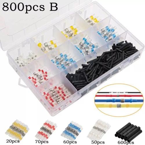 800 Pcs Set Terminal Blocks, 50X white, 70X red, 60X blue, 20X yellow, 600X black