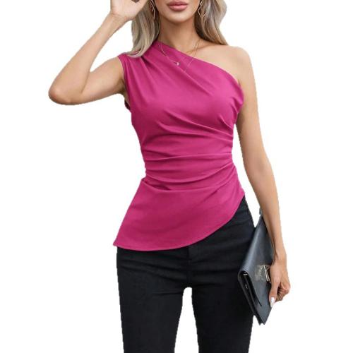 Polyester shoulder slope & Slim Lady One Shoulder Top irregular PC