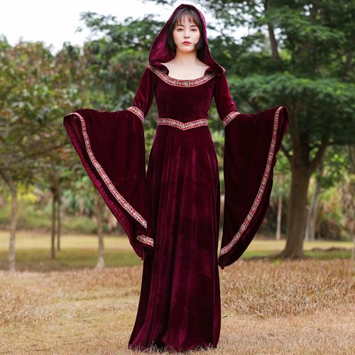 Polyester Sexy Witch Costume wine red PC