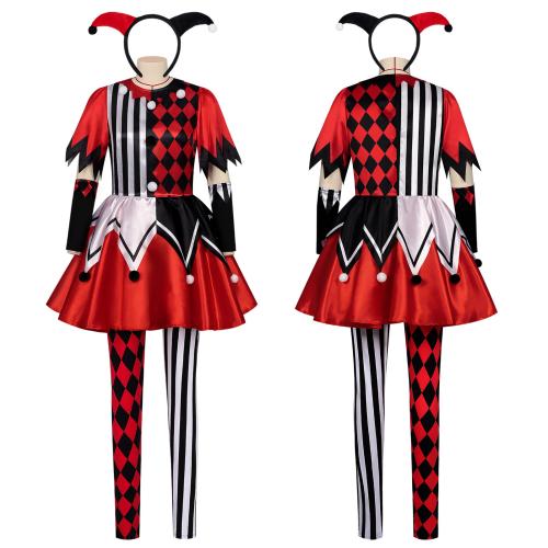 Linen & Polyester Sexy Clown Costume Halloween Design printed Set