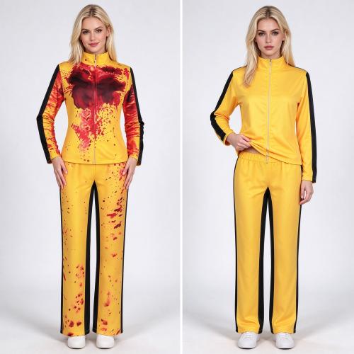 Linen & Polyester Women Halloween Cosplay Costume printed Set