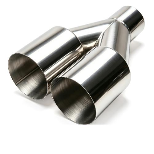 Universal 63-89mm Y-Shape Single Layer Dual Outlet Stainless Steel Exhaust Tip
