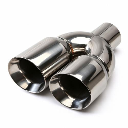 Universal 2.5inch U-Shape Side Slant Dual Outlet Stainless Steel Exhaust Tip 3inch Dual Muffler Tip