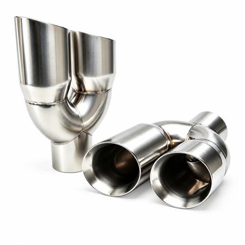 Universal U-Shape Side Slant Cut Dual Outlet Stainless Steel Exhaust Tip 2.5inch 3inch Dual Muffler Tip