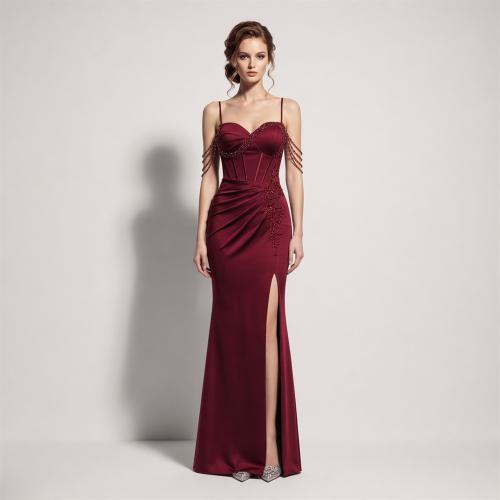 Tricoté Robe longue de soirée Solide plus de couleurs pour le choix pièce
