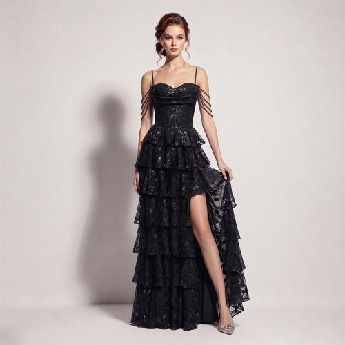 Polyester Robe longue de soirée Paillettes plus de couleurs pour le choix pièce