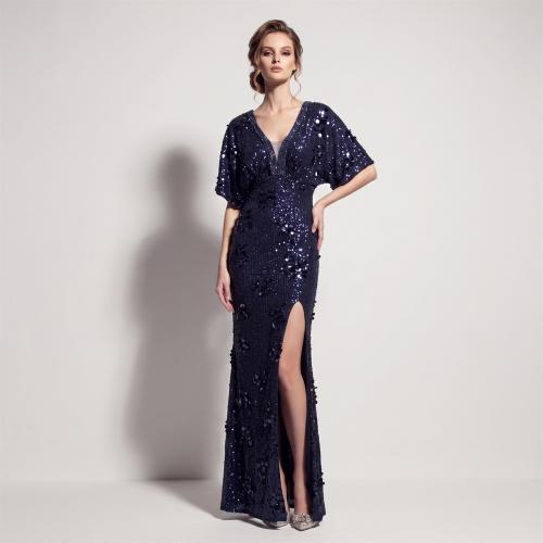 Polyester Robe longue de soirée Paillettes plus de couleurs pour le choix pièce