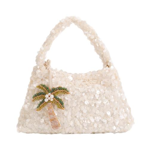 Polyester Shoulder Bag with hanging ornament & with chain & durable & with sequin & with rhinestone floral PC