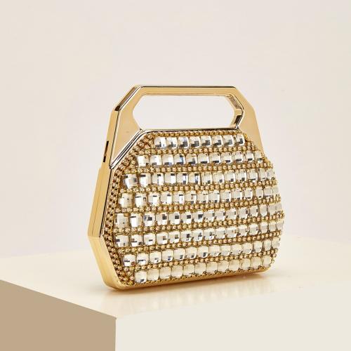Acrylic Clutch Bag with chain & durable & waterproof & with rhinestone PC