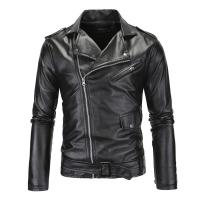 PU Leder Herren Jacke, Solide, Schwarz,  Stück