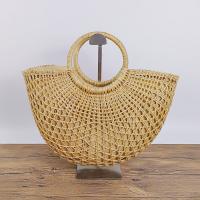 Rattan & Polyester Handtasche, Solide,  Stück