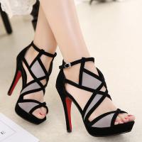 Suede heighten & Quick Dry High-Heeled Shoes hardwearing & sweat absorption & anti-skidding & breathable Rubber Solid black PC