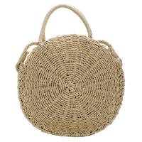 Straw Handbag attached with hanging strap Shoulder Bag Solid 