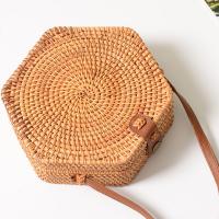 Rattan Gewebte Schultertasche,  PU Leder,  Stück