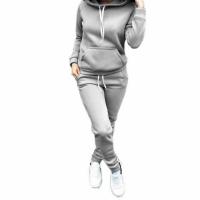 Polyester & Coton Ensemble occasionnel de femmes Sweatshirt & Pantalon Patchwork Solide plus de couleurs pour le choix pièce