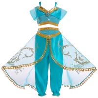 Polyester Costume de princesse d’enfants Paillettes & Gaze & Polyester Pantalon Solide Bleu pièce