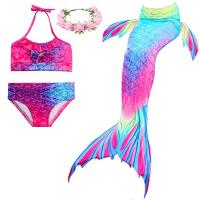 Polyamide Children Mermail Swimming Suit & four piece fish scale pattern PC