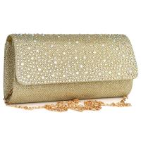 Polyester Box Bag Clutch Bag with chain & with rhinestone PC