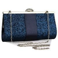 Metal & Satin Clutch Bag with chain Sequin & Rhinestone PC