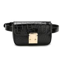 PU Leather Waist Pack soft surface & waterproof crocodile grain black PC