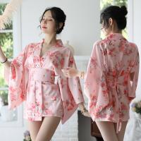 Poliestere Sexy Kimono Kimono kostým & Gürtel Rosa kus