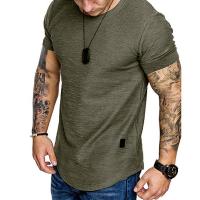 Cotton Men Short Sleeve T-Shirt plain dyed Solid PC