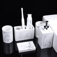 Resin Creative Bathroom Accessories Set durable & five piece white Set