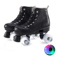 Plastique & PU Cuir Patins Noir pièce