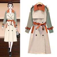 Polyester Vrouwen Trench Coat Lappendeken stuk