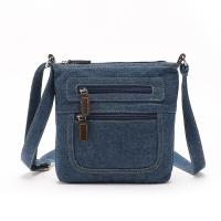 Denim Crossbody Bag soft surface Polyester Solid blue PC