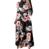 Polyester Einteiliges Kleid, Gedruckt, Floral, mehr Farben zur Auswahl,  Stück