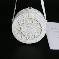 Stro Crossbody Tas Solide Witte stuk