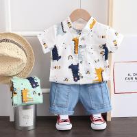 Cotton Children Clothes Set & loose & breathable Pants & top printed Set