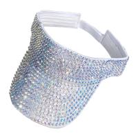 Polyester Sun Visor Cap unisex & with rhinestone Solid :可调节 PC