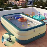 CLORURO DE POLIVINILO Piscina inflable, teñido de manera simple, Sólido, verde,  trozo