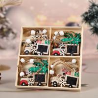 Wooden Creative Christmas Tree Hanging Decoration Box