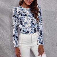 Polyester Slim Women Long Sleeve Blouses backless Chiffon Solid PC