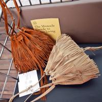 Suede Bucket Bag & Tassels Crossbody Bag durable Solid PC