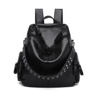 PU Leather Backpack soft surface & studded Solid PC