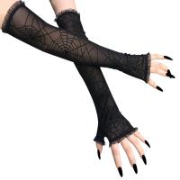 Nylon Gants d’Halloween teint nature Solide Noir : Paire