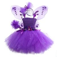 Polyamide Costume de danse pour enfants Aile & bande de cheveux & Jupe Patchwork Solide Violet Ensemble