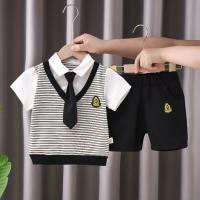 Cotton Slim Children Clothes Set & two piece Pants & top patchwork striped PC