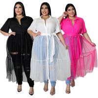 Polyester Einteiliges Kleid,  Gaze, Solide, mehr Farben zur Auswahl,  Stück