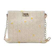 Paja & Cuero de la PU Bolso de Crossbody, forma de la flor, más colores para elegir,  trozo