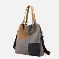 Canvas Shoulder Bag contrast color & soft surface Solid PC