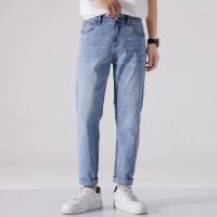 Cotton Middle Waist Men Jeans flexible washed Solid PC