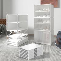 Plastique Organisateur de rack de chaussures Solide Blanc pièce