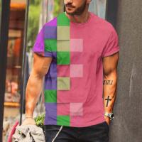 Polyester T-shirt homme à manches courtes Imprimé couleur et motif différents pour le choix pièce